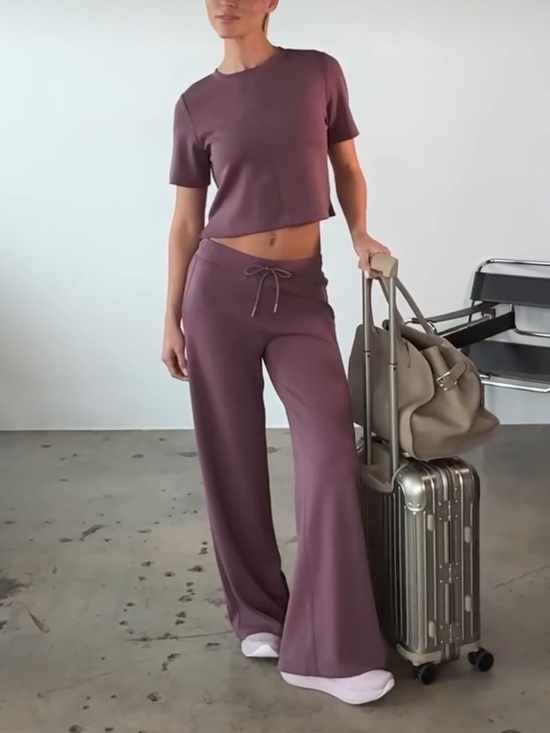 Noli Pants - NWT Noli Shop Daphne 2 Piece Modal Lounge Set T Shirt & Wide Leg Pants size S